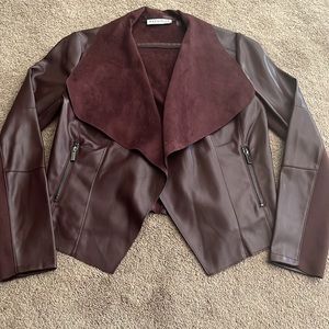 Fall Bagatelle Maroon Faux Leather & Suede Jacket